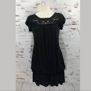 Blu Heaven Drop Waist Dress Black Lace Size M